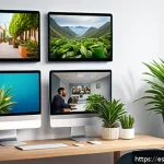 Home 18 범용 역량 확장에 필요한 핵심 기술 - A modern digital workspace featuring a diverse group of young Hispanic professionals collaborating v...